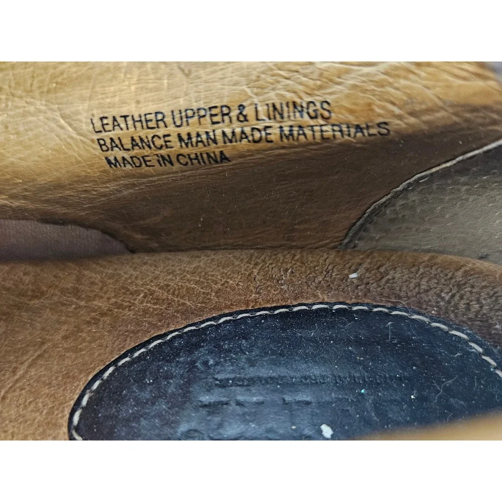 Born Men's 10.5 / 44.5 Winfield Moc-Toe Brown Leather Slip On Loafers Shoes